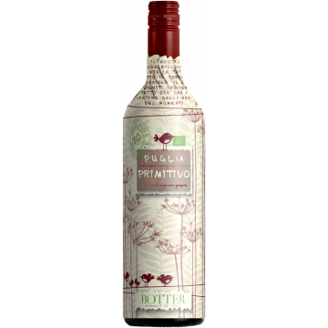 Primitivo Wrap Ecológico 2025 - Uccellini - Puglia - Vino Tinto - 0.75L