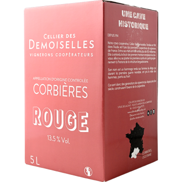 BIB 5L - Corbières rouge - Cellier des Demoiselles - Corbieres - Vino Tinto - 5L