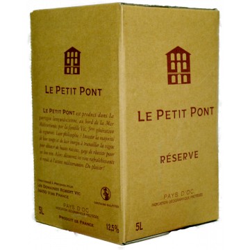 BIB 5L - Petit Pont Rouge Réserve 2025 - Domaines Robert Vic Preignes le Vieux - Pays d'Oc - Vino Tinto - 5L