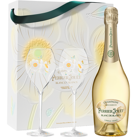 Champagne Perrier Jouët - Blanc de Blancs - Estuche 2 copas Champagne Perrier Jouët - Blanc de Blancs - Estuche 2 copas